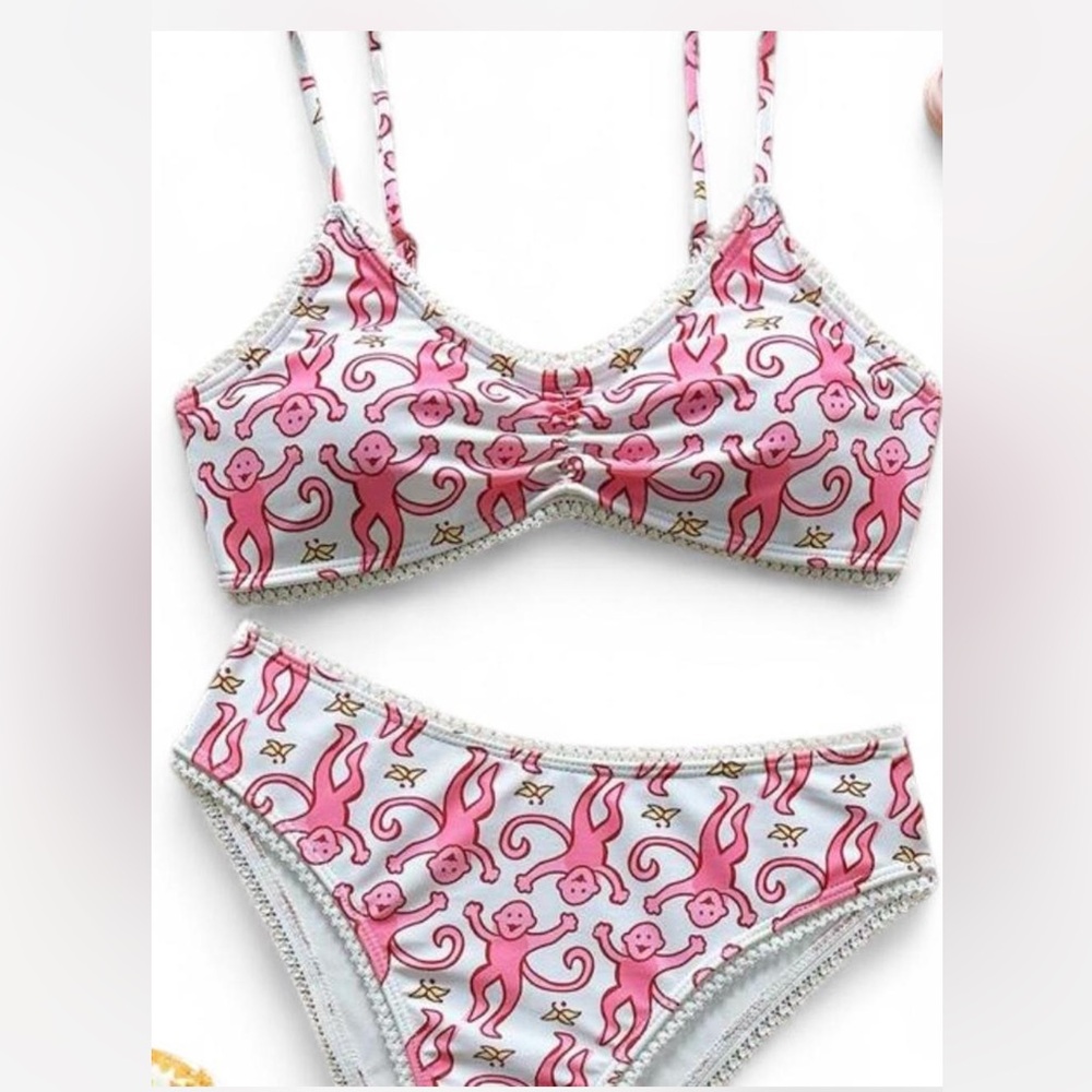 Roller Rabbit Pink Polo Print Women's Bikini Set
